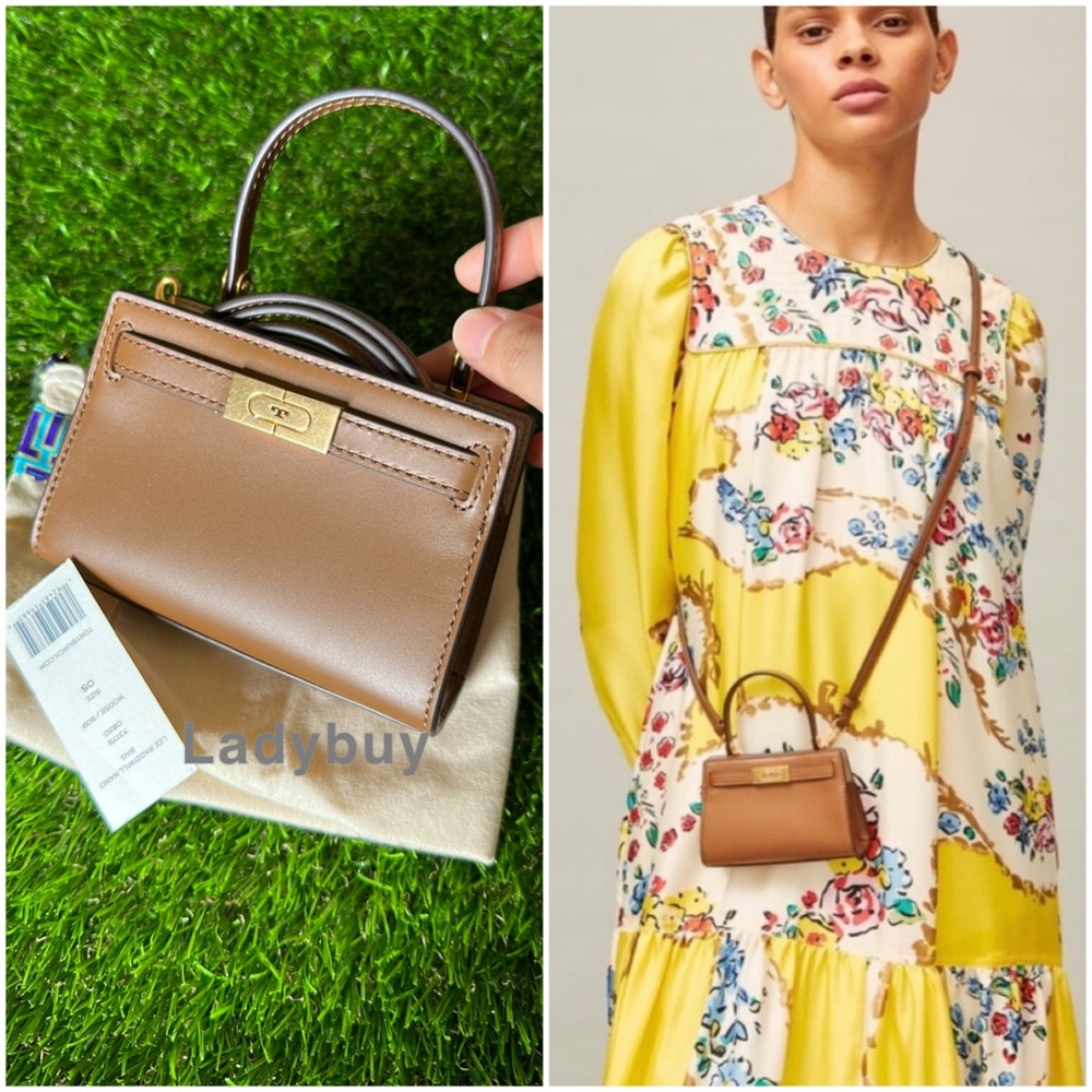 ❇️NWT Tory burch LEE RADZIWILL NANO BAG top handle satchel in brown🤎